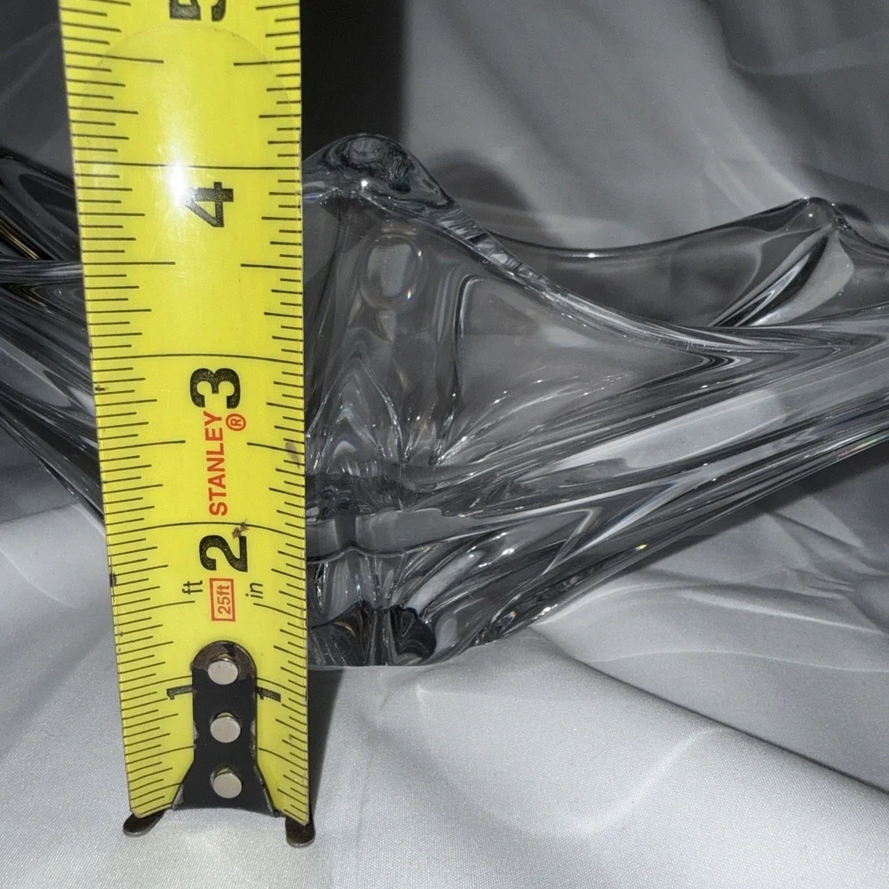 Daum France Sculptural Centerpiece Crystal Vase Signed